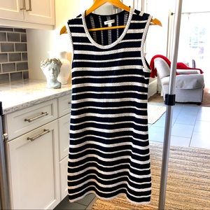 MAX STUDIO Striped Embroidered Shift Dress